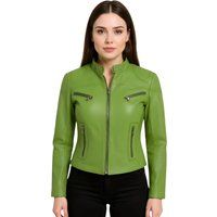 Schmal geschnittene Biker-Lederjacke