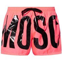 Leuchtend pinke Badeshorts mit Print