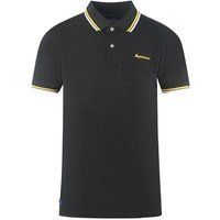 Aquascutum Unisex Erwachsene Doppelspitzenkragen Logo Polo-Shirt (Schwarz)