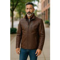 Herren Lederjacke Braun Colac