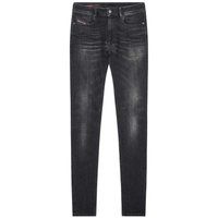 Diesel Herren Sleenker Zerstörte Denim Verstärkte Jeans (Schwarz)