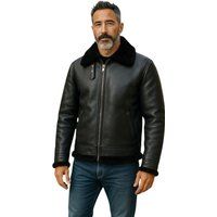 Herren Fliegerjacke aus schwarzem Shearling