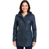 Damen Lederparka Jacke mit Kapuze