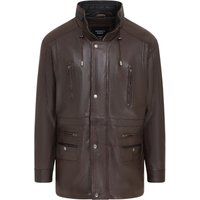 Herren Parka Jacke aus braunem Leder