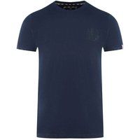 Aquascutum Herren London Aldis Tonal Logo T-Shirt (Navy Blau)