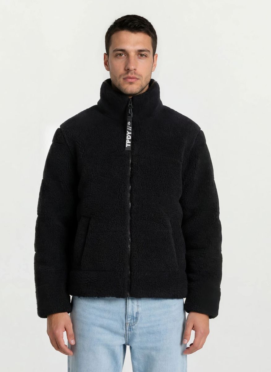 Gesteppte Teddy-Fleece Pufferjacke