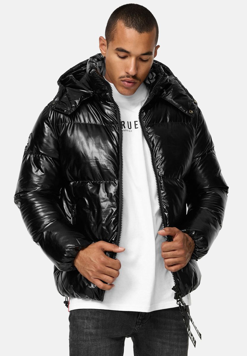 Hochglänzende Gesteppte Pufferjacke