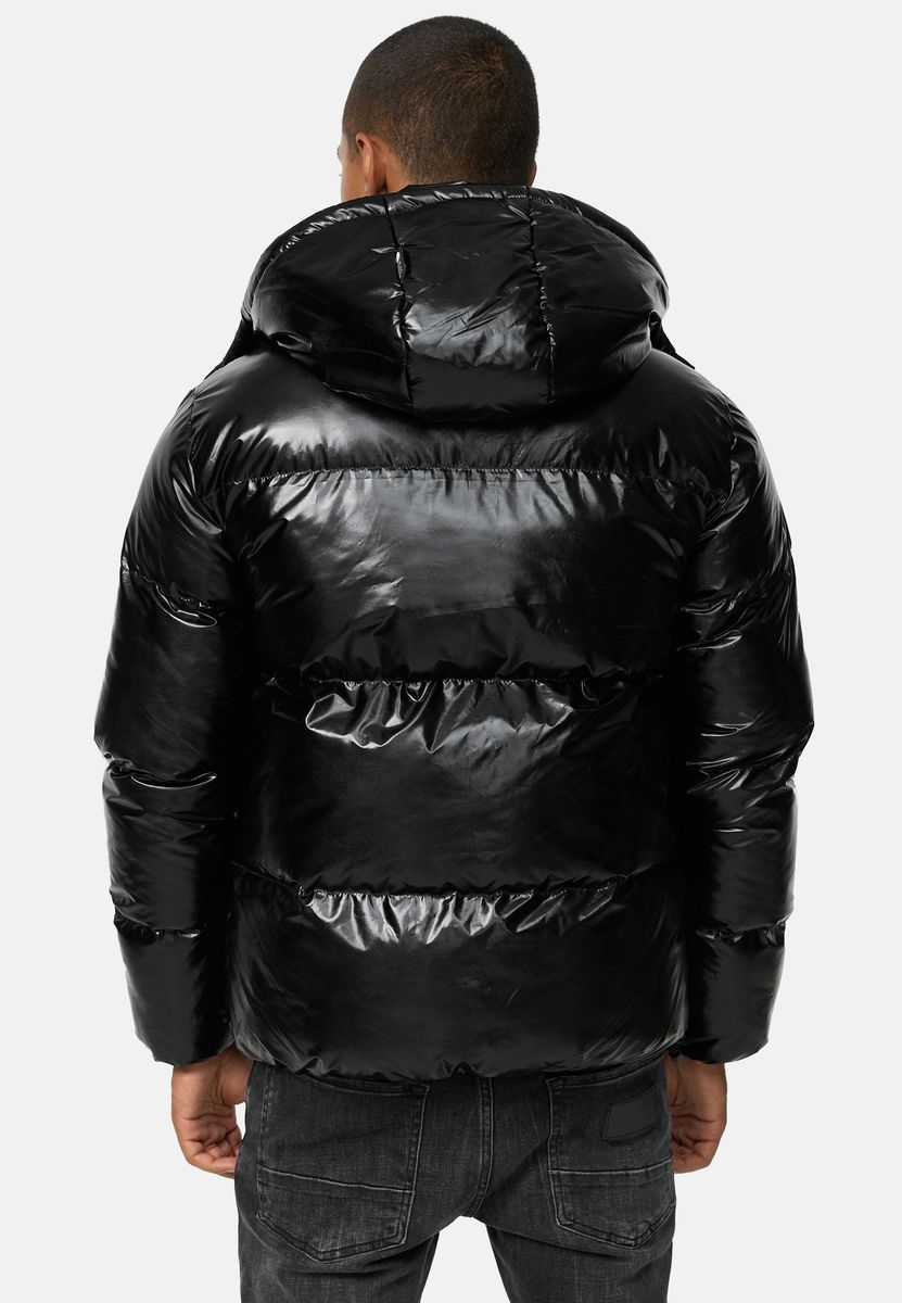Hochglänzende Gesteppte Pufferjacke