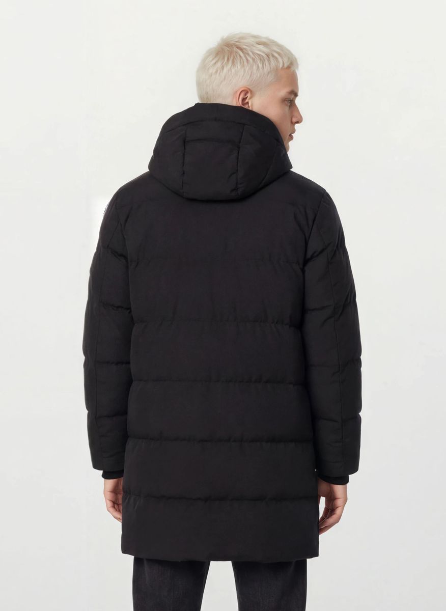 Lange Gesteppte Pufferjacke mit Kapuze