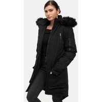 Winterparka mit Kapuze und Kunstfellbesatz