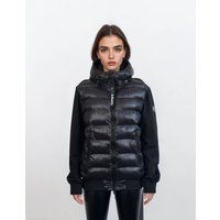 Wattierte Hybrid Jacke mit Kapuze