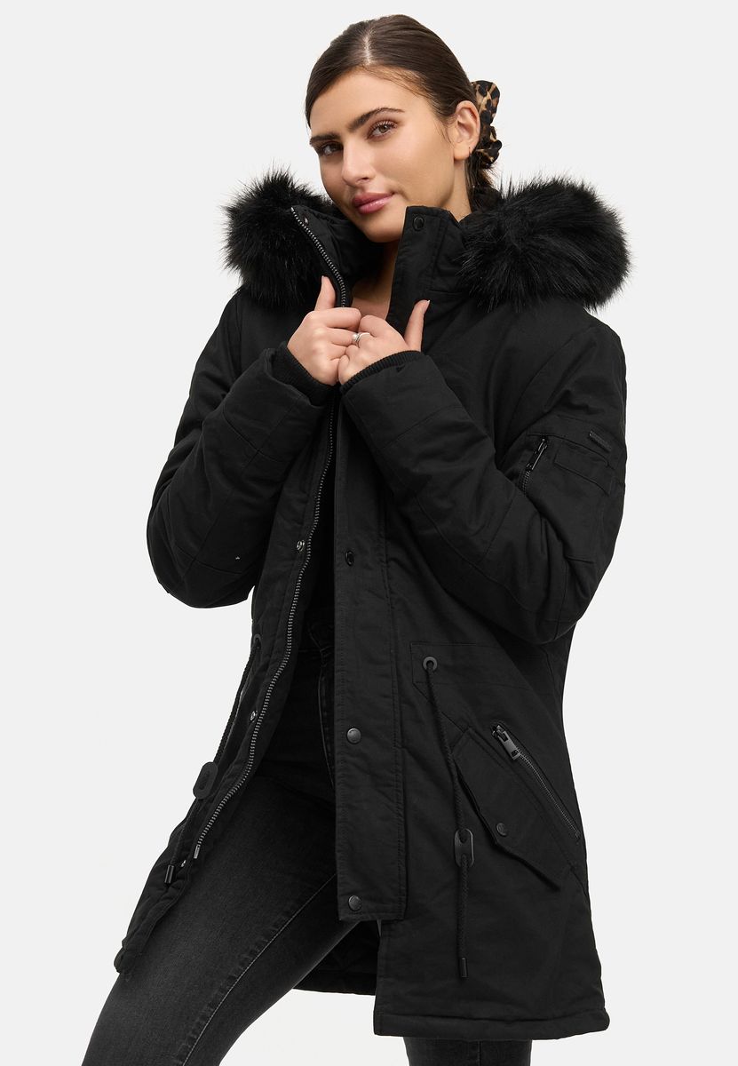 Parka mit Kunstfellbesatz an der Kapuze