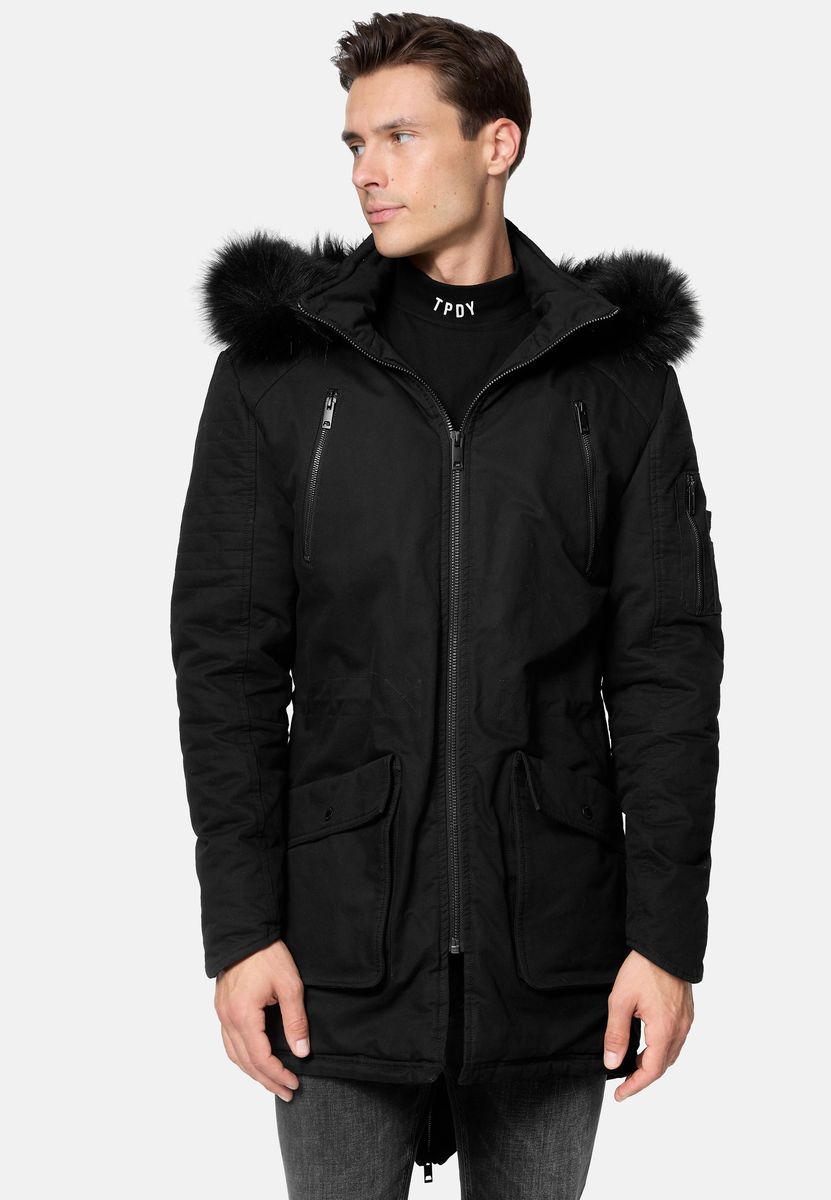 Moderner Parka mit Kunstfell-Kapuze