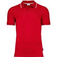 Herren Poloshirt rot mit Streifen