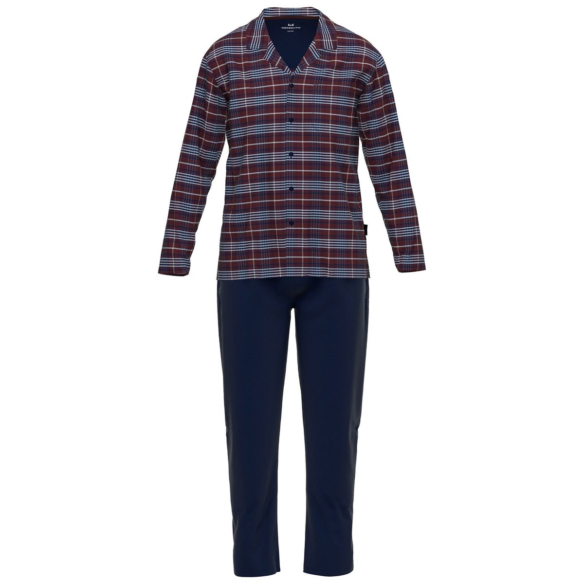 Herren Langarm-Pyjama-Set mit Karomuster