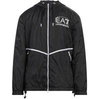Schwarze Herren Windjacke mit Kapuze