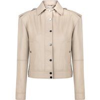 Kurze Lederjacke mit Schulterklappen