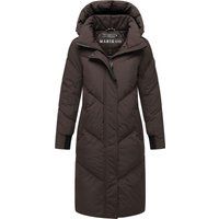 Eleganter, gesteppter Longline-Puffer-Mantel mit Kapuze