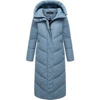 Langer gesteppter Wintermantel mit Kapuze