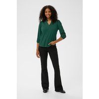 Texturierte 3/4-Arm Bluse mit Rüschen