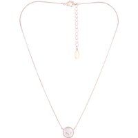 Roségoldfarbene Halskette mit Perlmutt-Anhänger