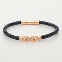Geflochtenes Herrenarmband aus Leder mit Verschluss