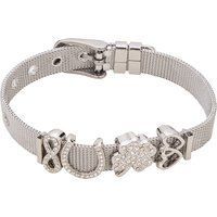 Silbernes Charm-Armband mit Kristallakzenten