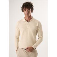 Herren Strickpolohemd mit Textur