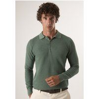 Herren Strickpolohemd mit Textur