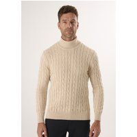 Herren Rollkragenpullover mit Zopfmuster