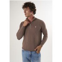 Herren Strickpullover mit halbem Reißverschluss