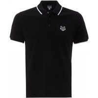 Klassisches schwarzes Poloshirt mit Details