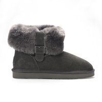 Winterstiefelette aus Wildleder mit Schaffell für Damen