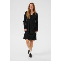Langärmeliges Strickkleid mit V-Ausschnitt
