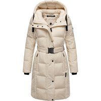 Gürtel-Wintermantel mit Teddyfellbesatz