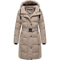 Gürtel-Wintermantel mit Teddyfellbesatz