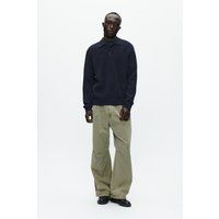Herren Strickpolo Pullover mit Rippenstruktur