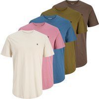 Klassisches einfarbiges Baumwoll-Rundhals-T-Shirt