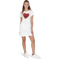 Herzabdruck Mini-Kleid Kurzarm T-Shirt Kleid