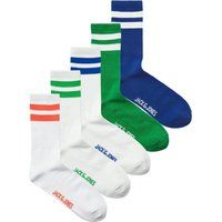 Gestreifte, gerippte Strick-Tennissocken 5er-Pack
