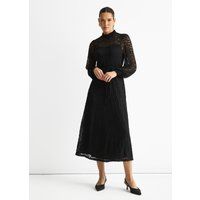 Elegantes schwarzes Midikleid aus Spitze