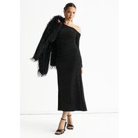 Elegantes Jersey-Midikleid mit einer Schulter