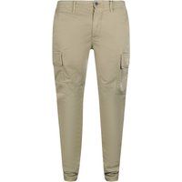 Khaki Cargohose aus Baumwollmischung