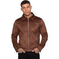 Herren Jacke aus braunem Wildlederimitat