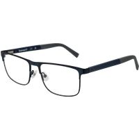 Rechteckige Browline-Brille in blauem Metall