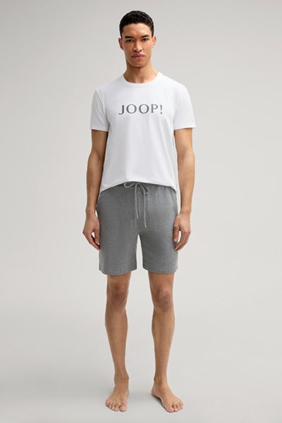 Joop! Weißes Baumwoll-T-Shirt mit Logo-Print Rundhalsausschnitt