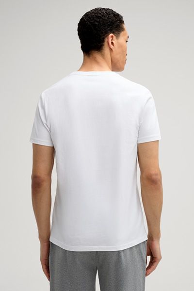 Joop! Weißes Baumwoll-T-Shirt mit Logo-Print Rundhalsausschnitt