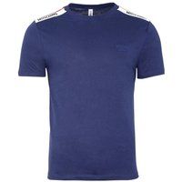 Moschino - T-Shirt für Herren/Damen Unisex, Gebänderte Schulter (Dunkles Marineblau)