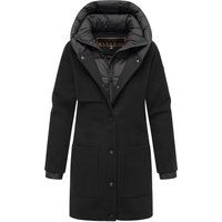 Eleganter Wintermantel mit Wollmischung und Kapuze