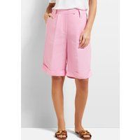 Pinke Bermuda Shorts aus Leinenmischung